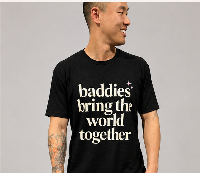 BADDIE WORLD TOUR tee — front